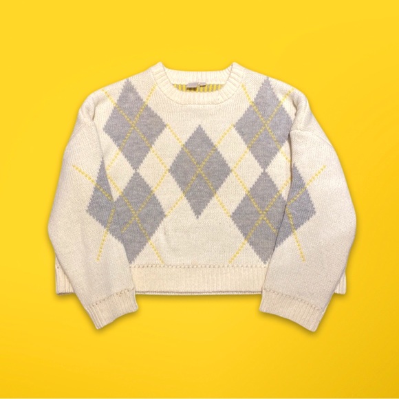 Argyle Print Jacquard Chunky Sweater - Picture 1 of 1